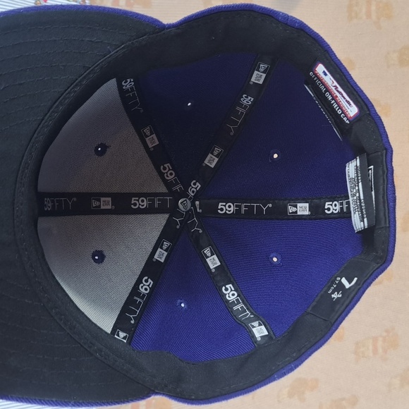 Los Angeles Dodgers New Era stitched logo on-field cap 7 1/4 fitted baseball hat - Picture 8 of 10